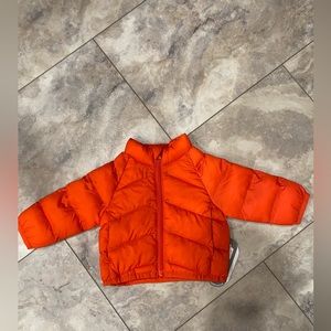 Infant orange puffer jacket